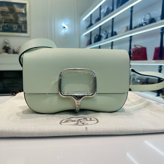 Pre-owned Hermes Della Cavalleria Elan 0S Vert Fizz Epsom Silver Hardware, 2023 (B), Not Used, w/ dust bag