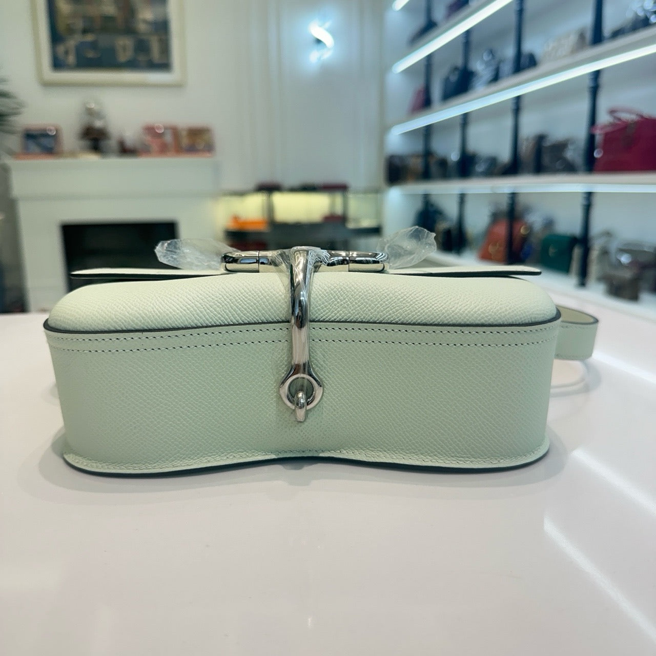 Pre-owned Hermes Della Cavalleria Elan 0S Vert Fizz Epsom Silver Hardware, 2023 (B), Not Used, w/ dust bag