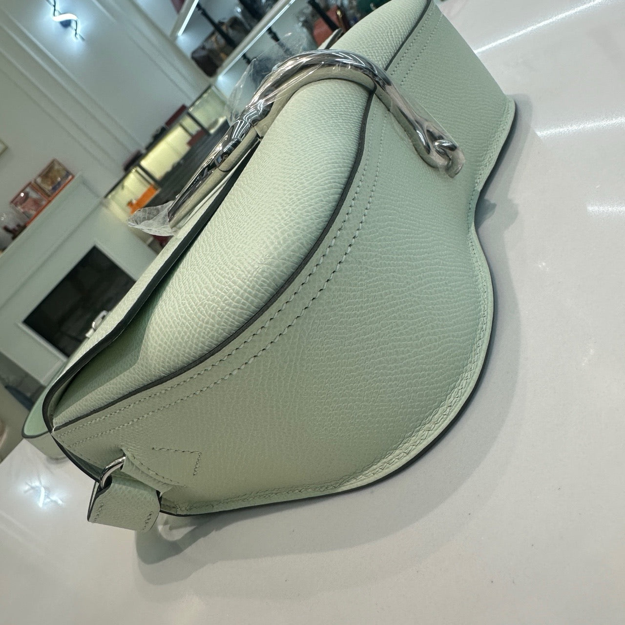 Pre-owned Hermes Della Cavalleria Elan 0S Vert Fizz Epsom Silver Hardware, 2023 (B), Not Used, w/ dust bag