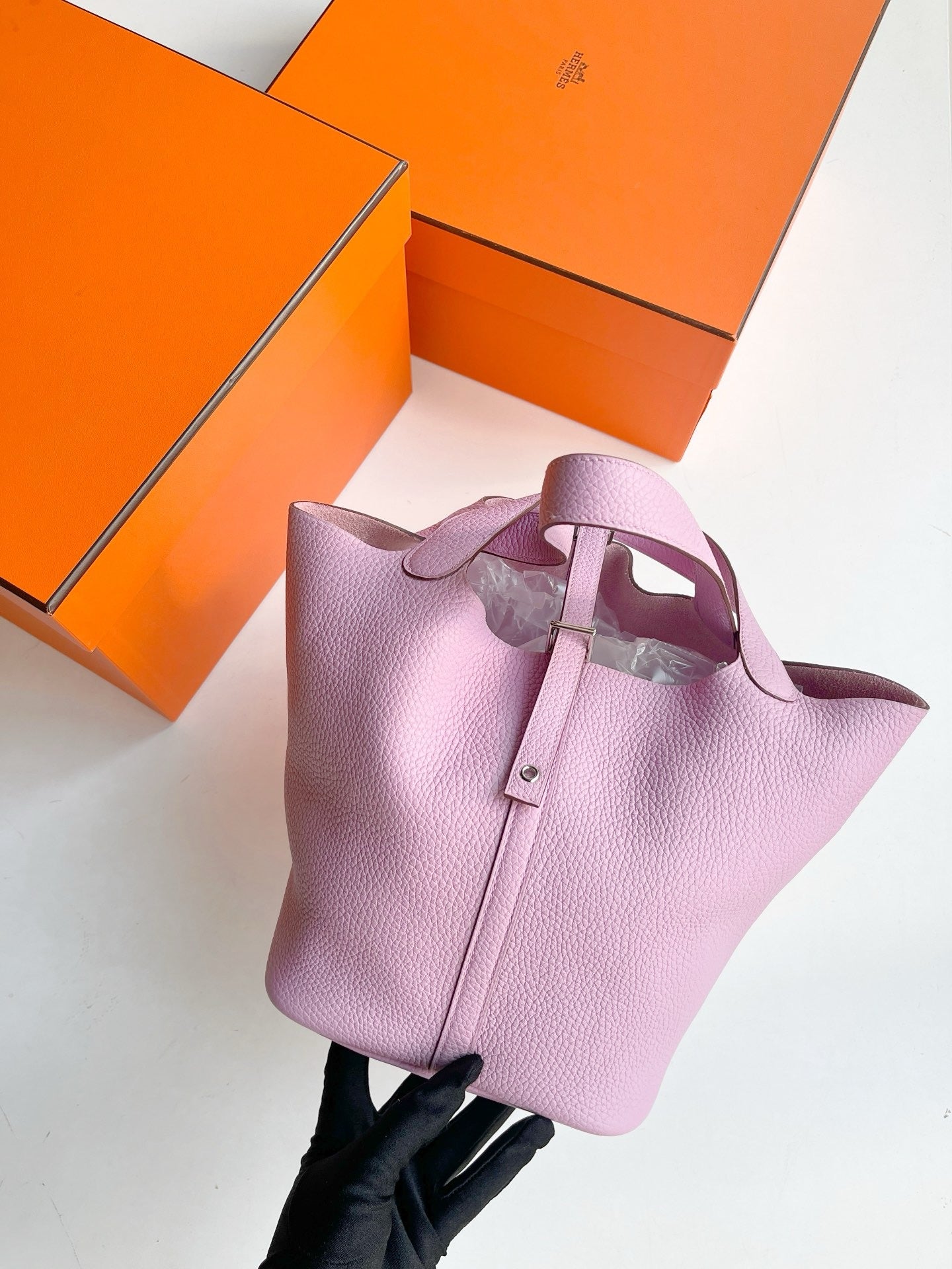 Pre-owned Hermes Picotin 22 Mauve Sylvestre, U stamp 2022, like new, w/ box, dust bag, lock&key