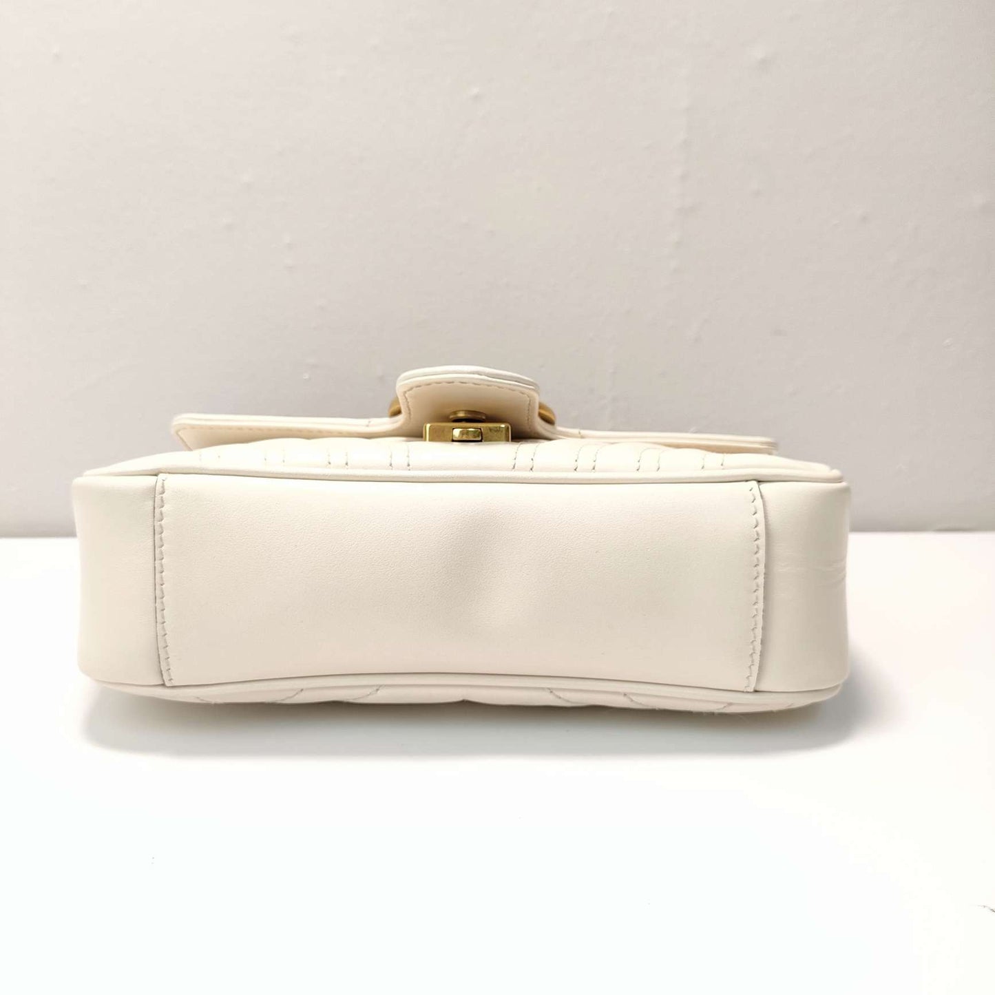 Pre-owned Gucci Marmont Small White Calfskin, A condition