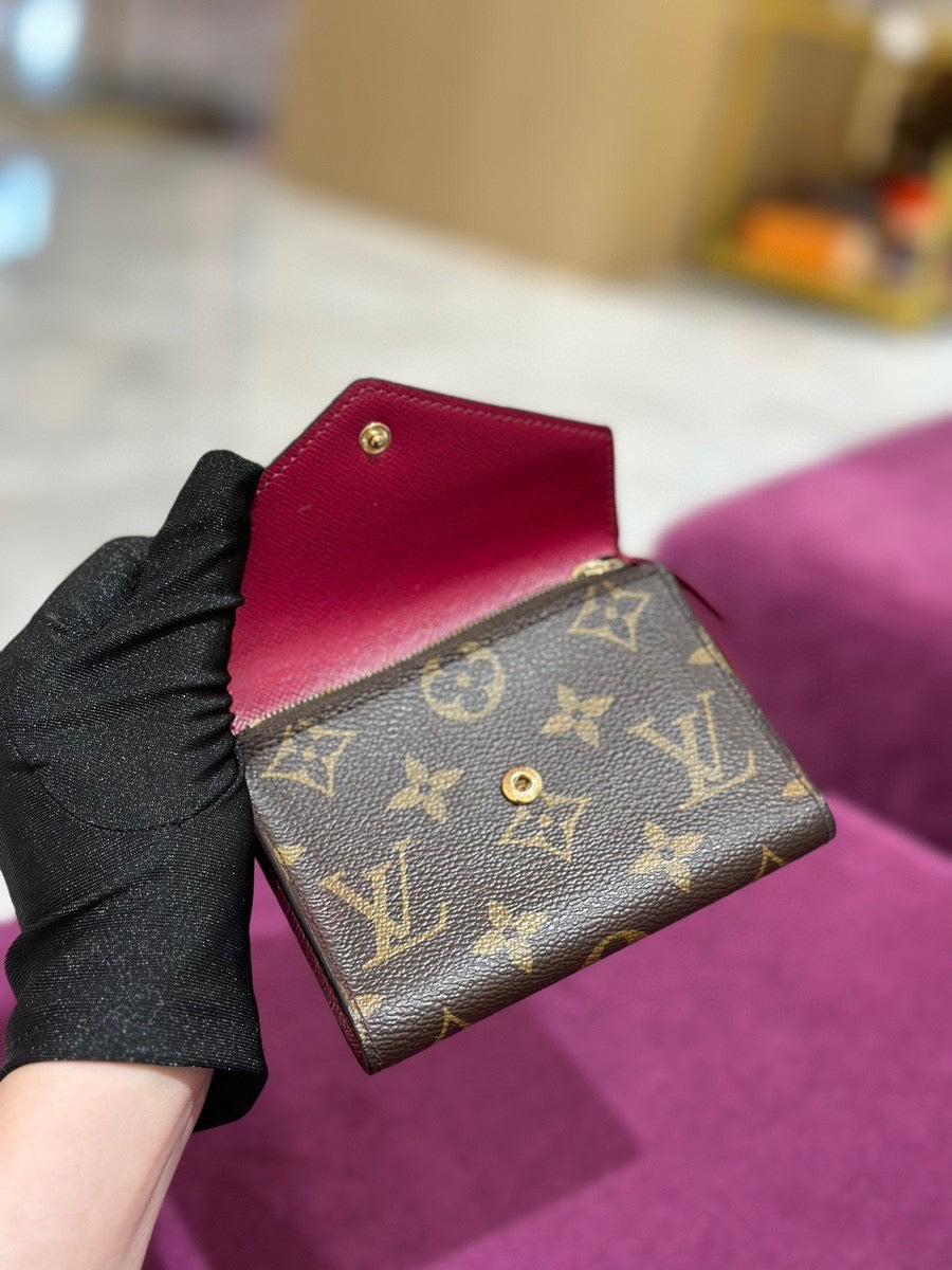 Pre-owned LV Louis Vuitton Victorine Wallet with Fuchsia Interior