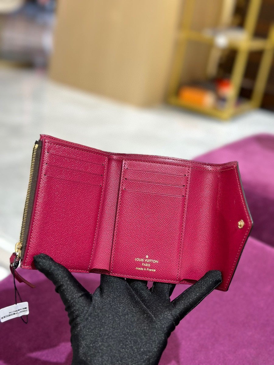 Pre-owned LV Louis Vuitton Victorine Wallet with Fuchsia Interior