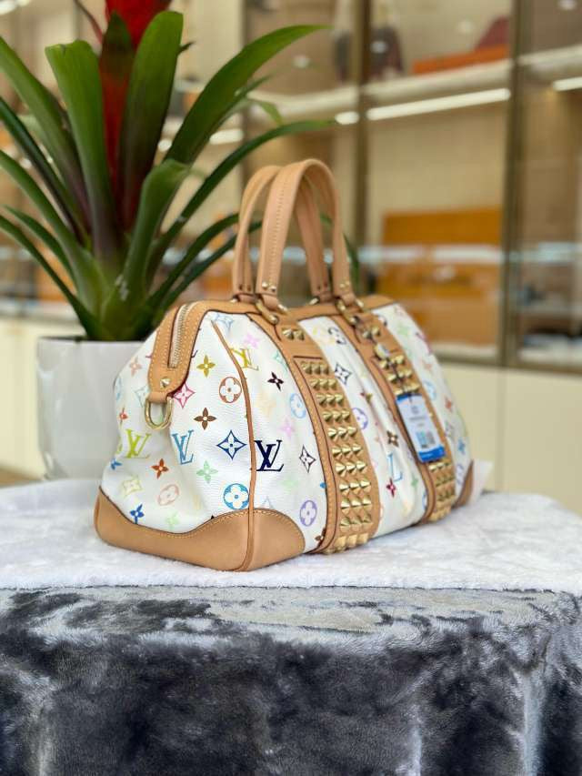 Новые драгоценные камни | Подержанный LV Louis Vuitton Courtney White Multicolor Murakami MM