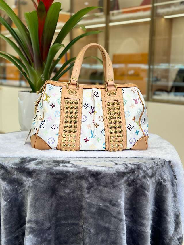 Новые драгоценные камни | Подержанный LV Louis Vuitton Courtney White Multicolor Murakami MM