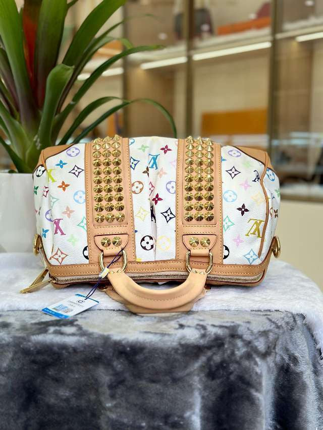 Новые драгоценные камни | Подержанный LV Louis Vuitton Courtney White Multicolor Murakami MM