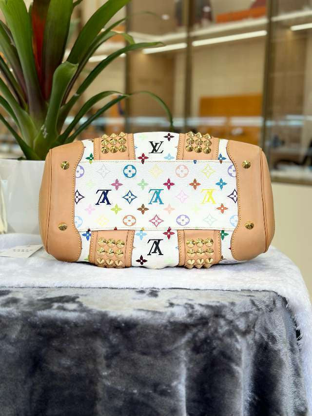 Новые драгоценные камни | Подержанный LV Louis Vuitton Courtney White Multicolor Murakami MM