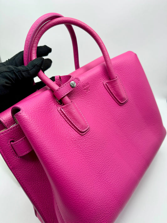 Pre-owned MCM Milla Tote Medium Fuchsia Pink AB condition