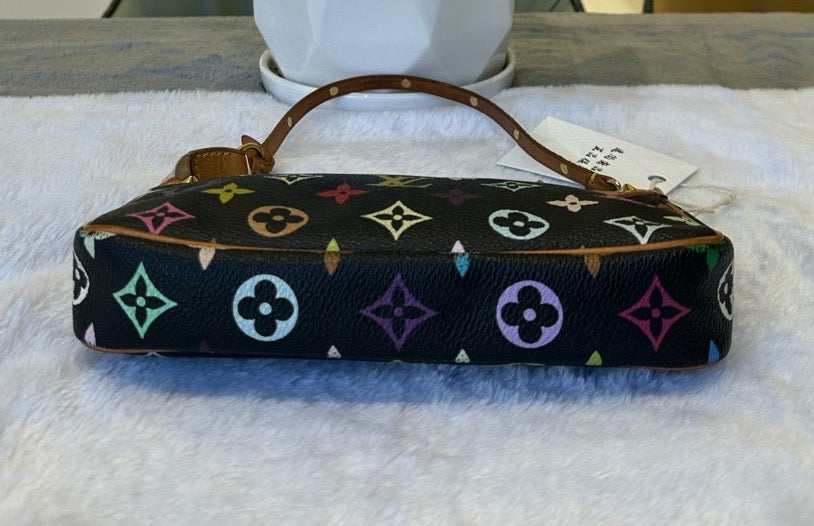 Pre-owned LV Louis Vuitton Pochette Accessoires Black Multicolore Murakami