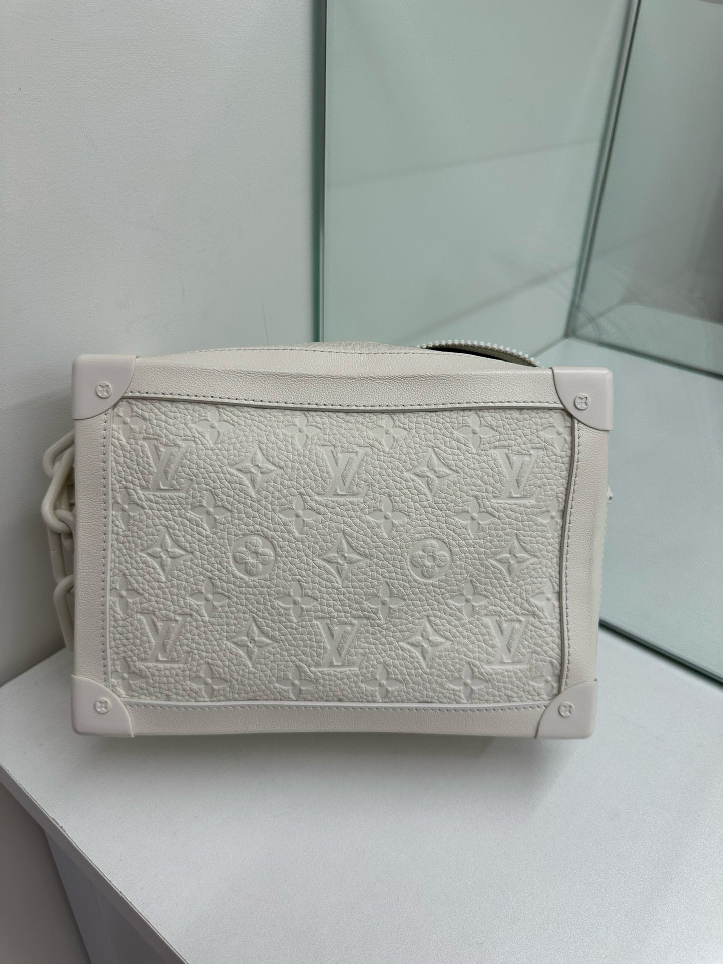 Pre-owned LV x Virgil Limited Edition Soft Trunk White Empreinte, w/ dust bag