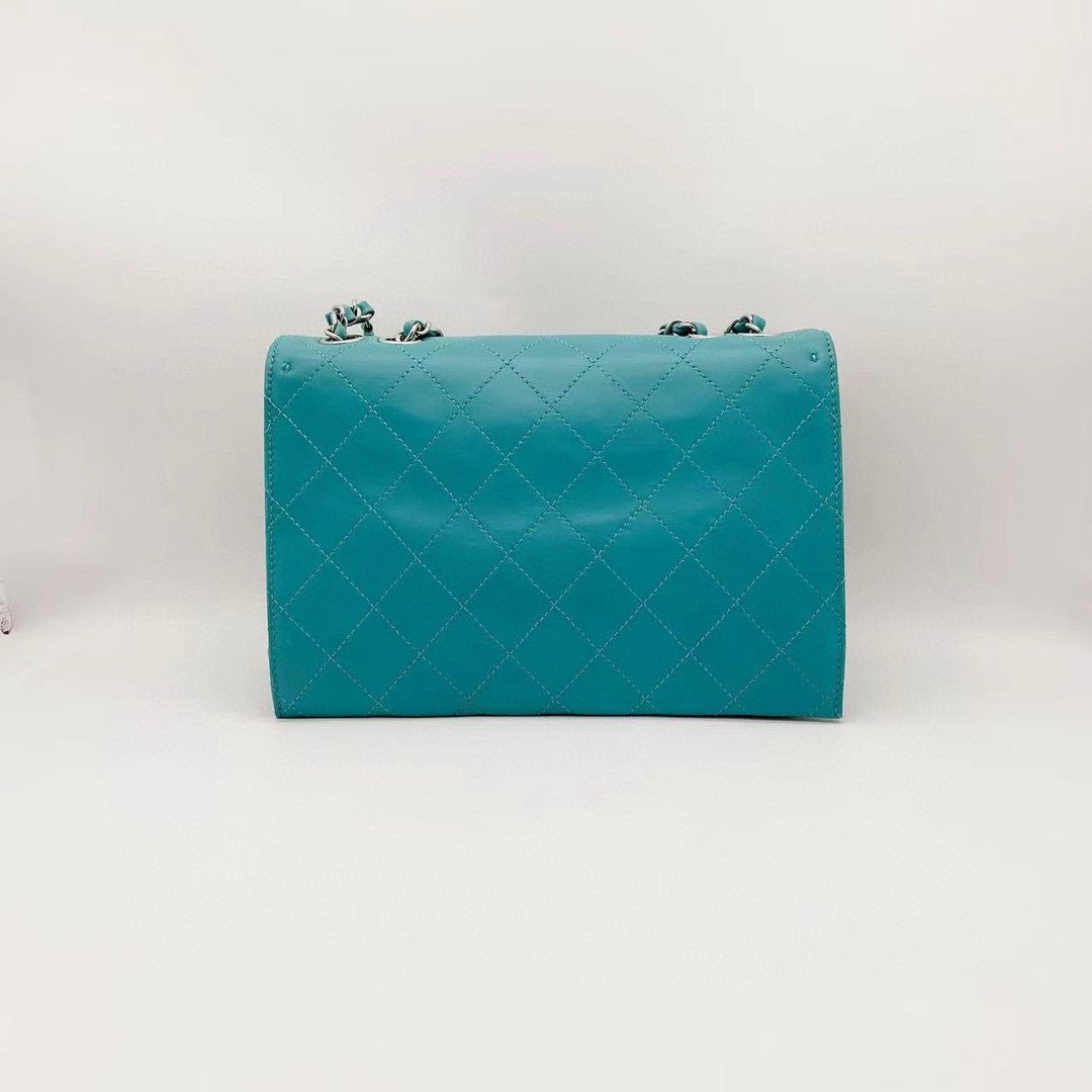 Pre-owned Chanel Flap Vintage Tiffany Blue w/ Silver Hardware