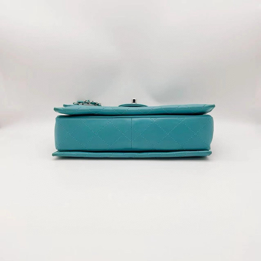 Pre-owned Chanel Flap Vintage Tiffany Blue w/ Silver Hardware