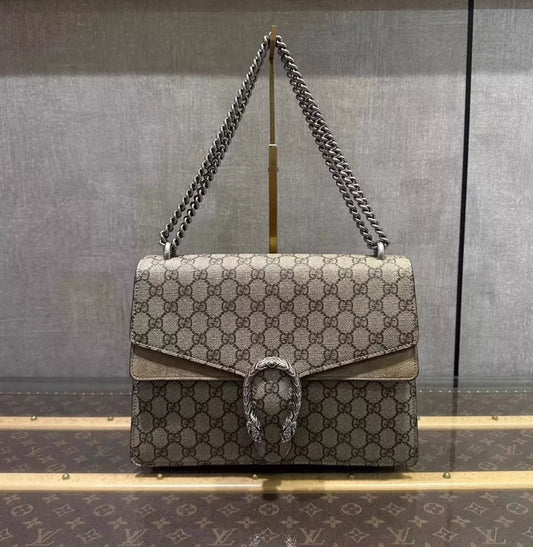 Новые драгоценные камни | Gucci Dionysus GG Supreme Large Taupe подержанные