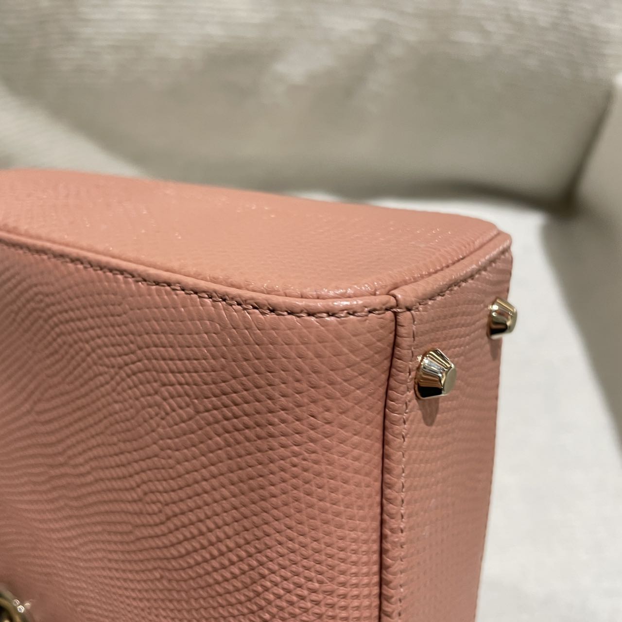 Pre-owned Certified Dior Mini Lady Dior in Nude Pink Natural Lizard Skin with Light Golden Hardware, 2021, w/full set