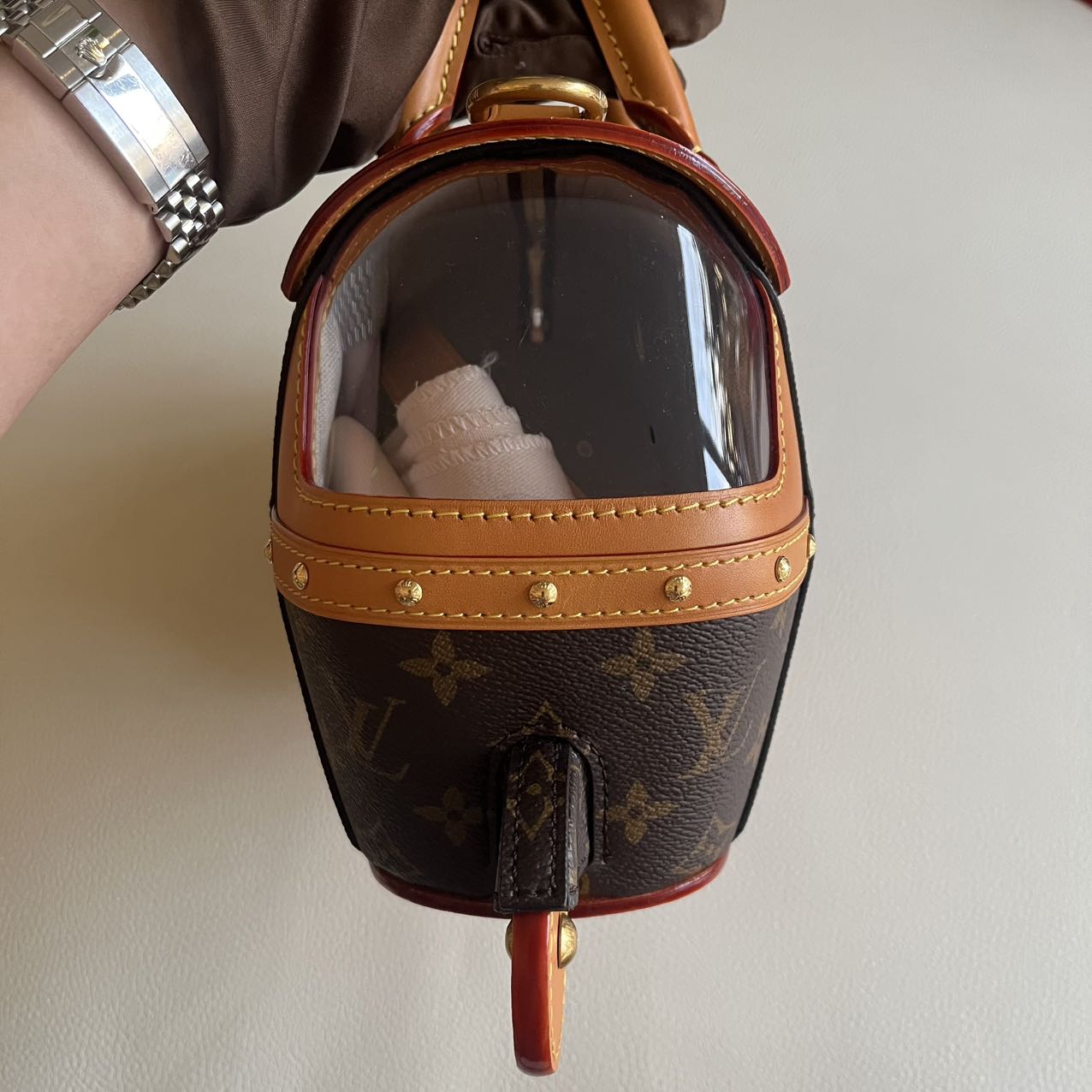 Pre-owned Certified Louis Vuitton SS26 Auto Rickshaw Handbag, 2026 Microchipped, w/ dust bag, lock&key in clochette, strap