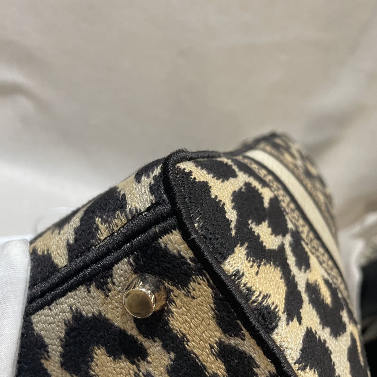Pre-owned Certified Dior Medium Lady D-Lite in Leopard Print Canvas with Golden Hardware, 2022, w/ dust bag, strap