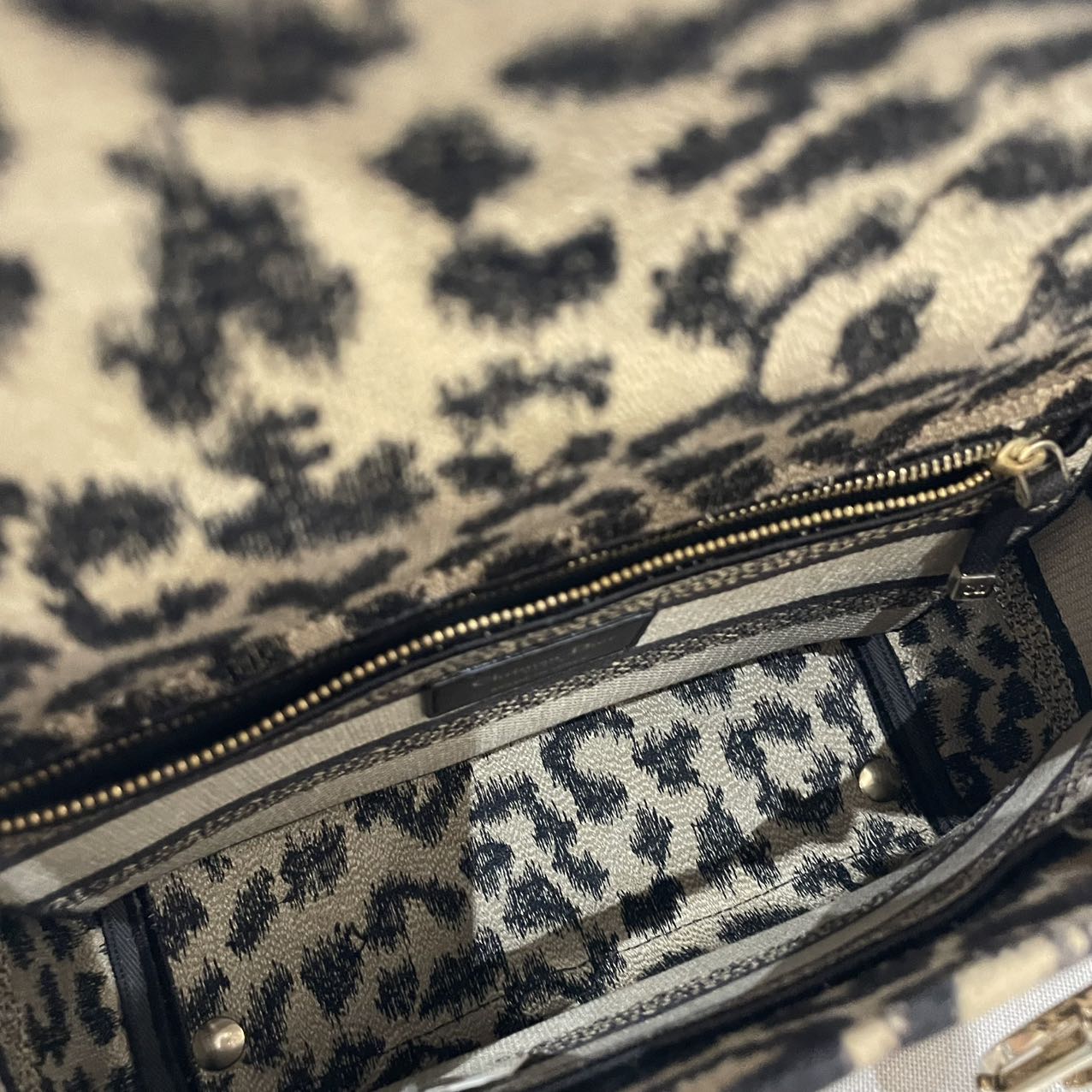 Pre-owned Certified Dior Medium Lady D-Lite in Leopard Print Canvas with Golden Hardware, 2022, w/ dust bag, strap