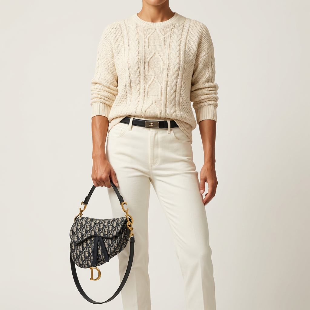 Pre-owned Certified Dior Medium Saddle in Blue Oblique Canvas, 2022 New Model with Leather Strap, w/ dust bag, leather strap