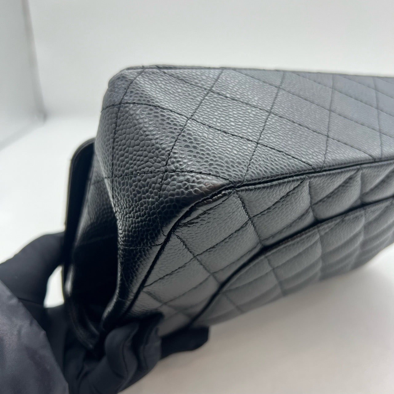 Pre-owned Certified Chanel Classic Flap CF Medium Black Caviar Leather Golden Hardware, 2018, w/ full set - Chanel card, box, dust bag