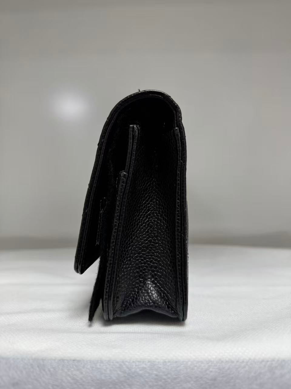 Pre-owned Certified Chanel Classic WOC Wallet on Chain Black Caviar Leather with Golden Hardware, mid2019, w/ full set