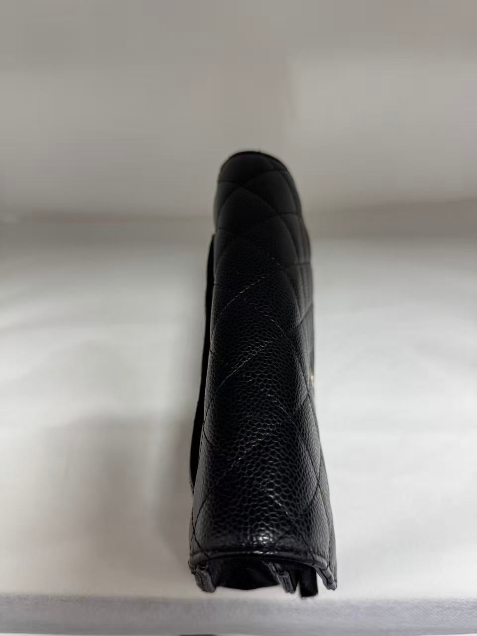 Pre-owned Certified Chanel Classic WOC Wallet on Chain Black Caviar Leather with Golden Hardware, mid2019, w/ full set