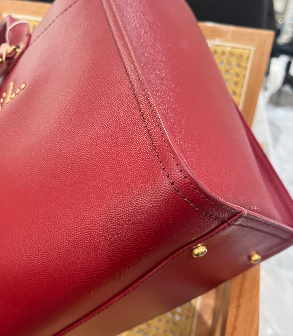 Pre-owned Certified Chanel Deauville Tote GM Burgundy Caviar Leather with Golden Hardware, 2019, w/ dust bag