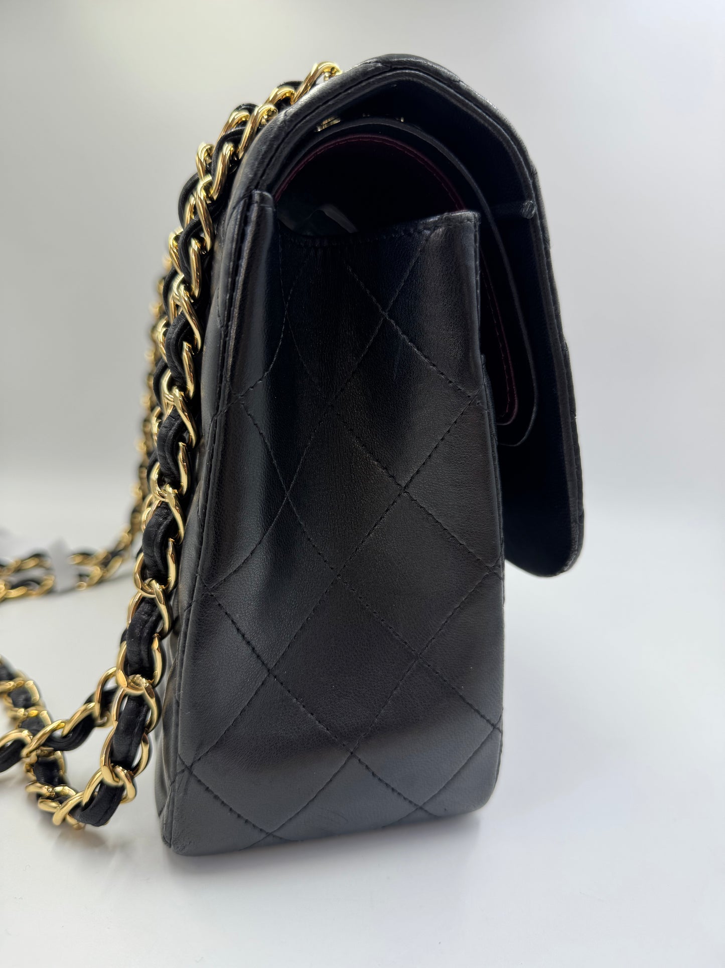 Pre-owned Certified Chanel Jumbo CF Double Flap in Black Lambskin with Golden Hardware, 2014, w/ Full Set