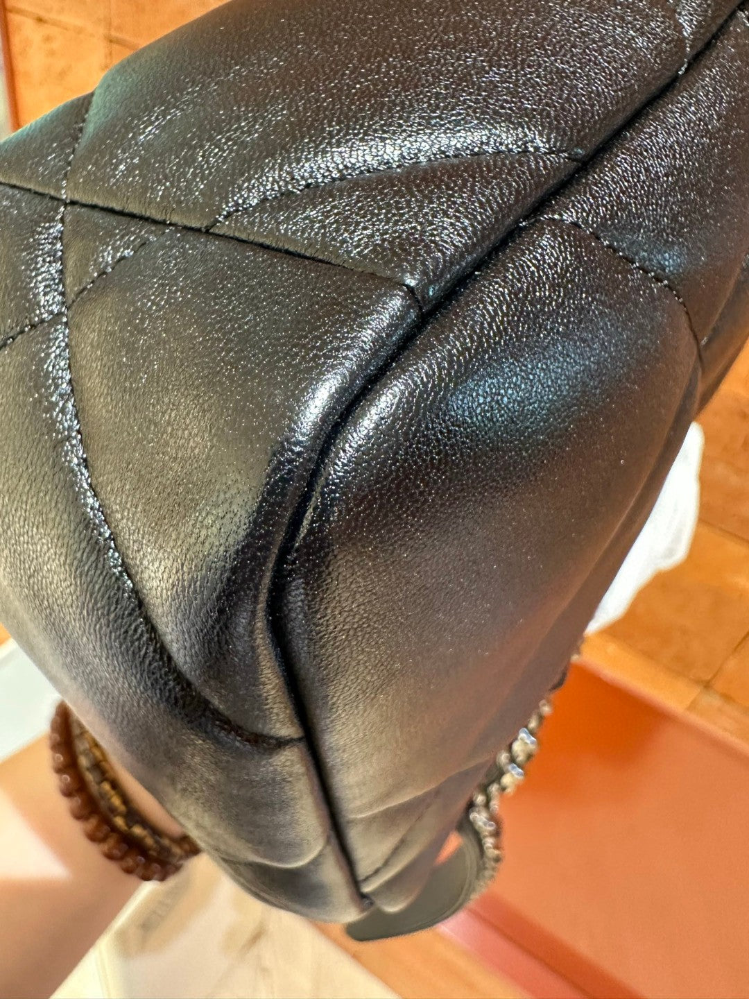 Pre-owned Certified Chanel Small 19Bag Black Lambskin Golden hardware, microchipped, w/ Full set - box, dust bag