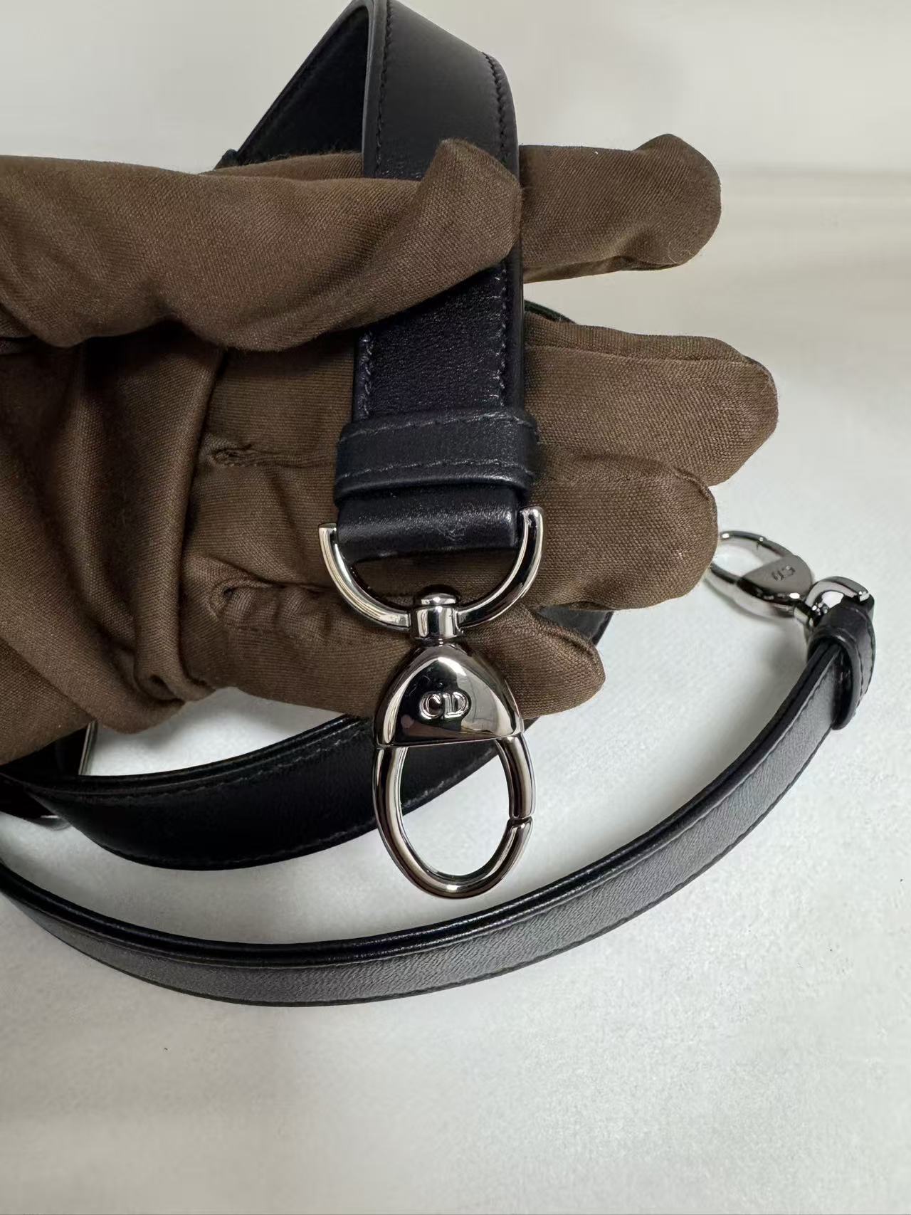 Pre-owned Certified Dior Medium Lady Dior Black Cannage Quilted Lambskin with Shiny Black Hardware, 2022, w/ Dior dust bag, leather strap