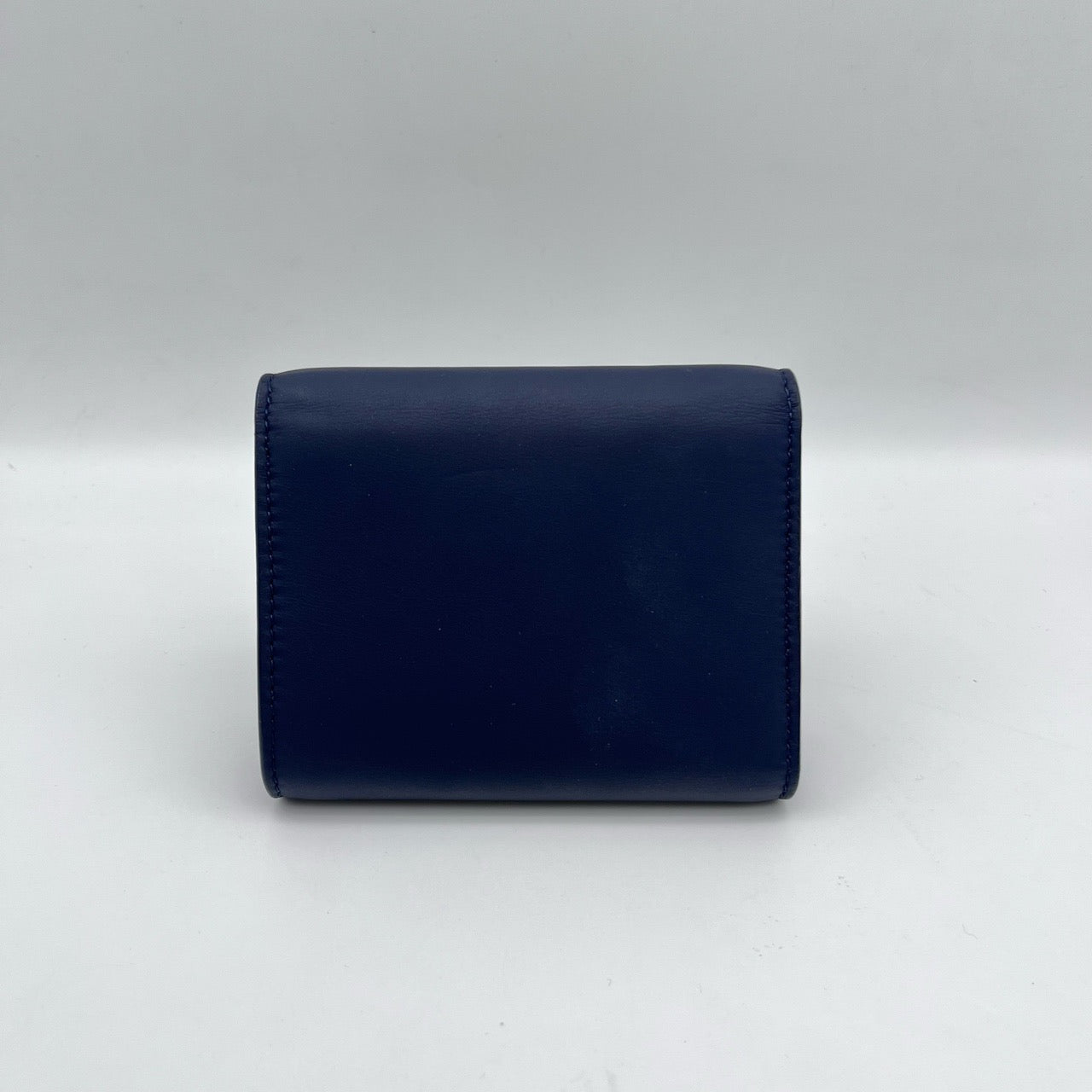 Pre-owned Certified Dior Saddle Small Wallet So Blue Matte Calfskin with Blue Hardware, 2019