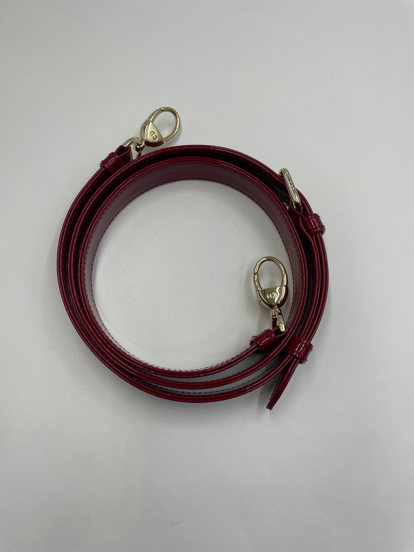 Pre-owned Certified Dior Small Lady Dior in Dark Cherry Red Patent Leather with Light Golden Hardware, 2020, w/ full set