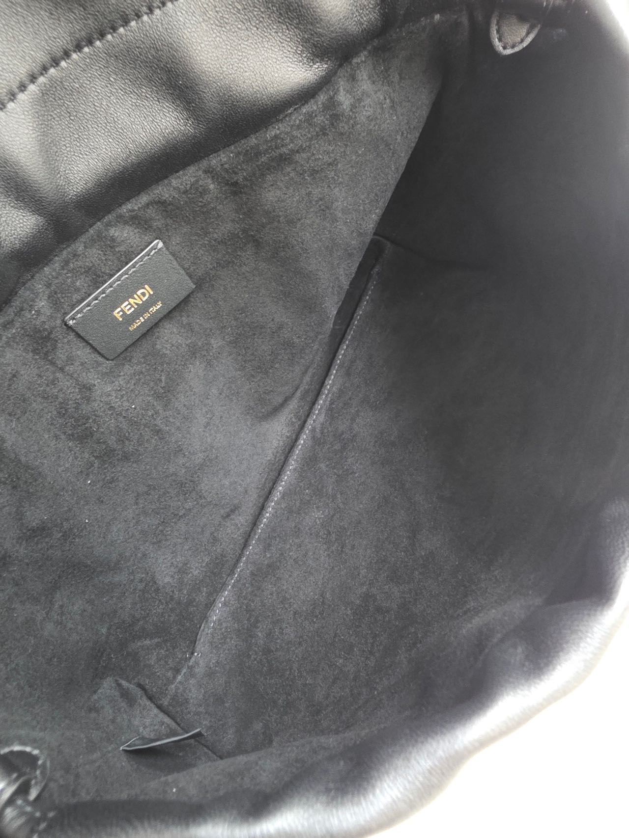 Pre-owned Certified Fendi Mamma Baguette Black Calfskin with Golden Hardware, w/ dust bag, two straps