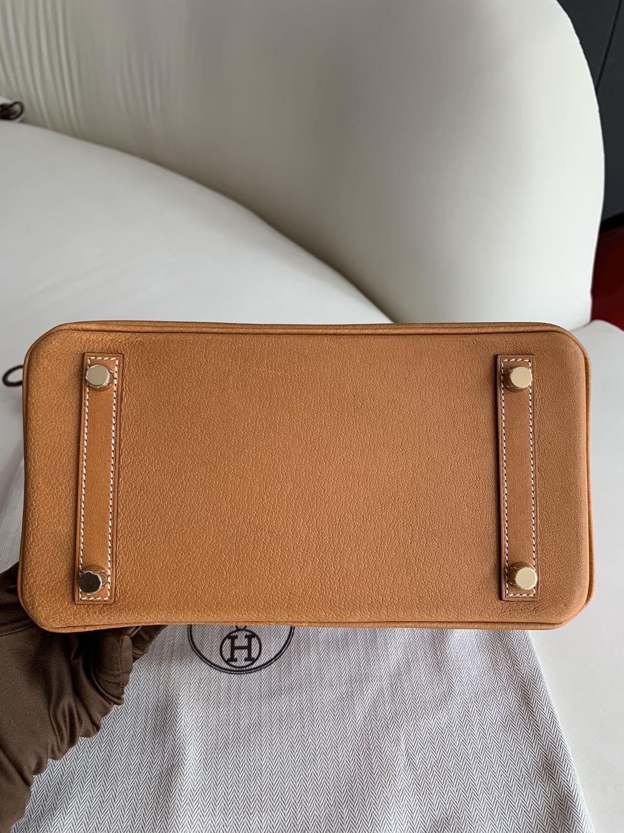 Pre-owned Certified Hermes Birkin 25 in 1H Toffee Peau Porc Pigskin with Golden Hardware, 2022, w/ Full Set