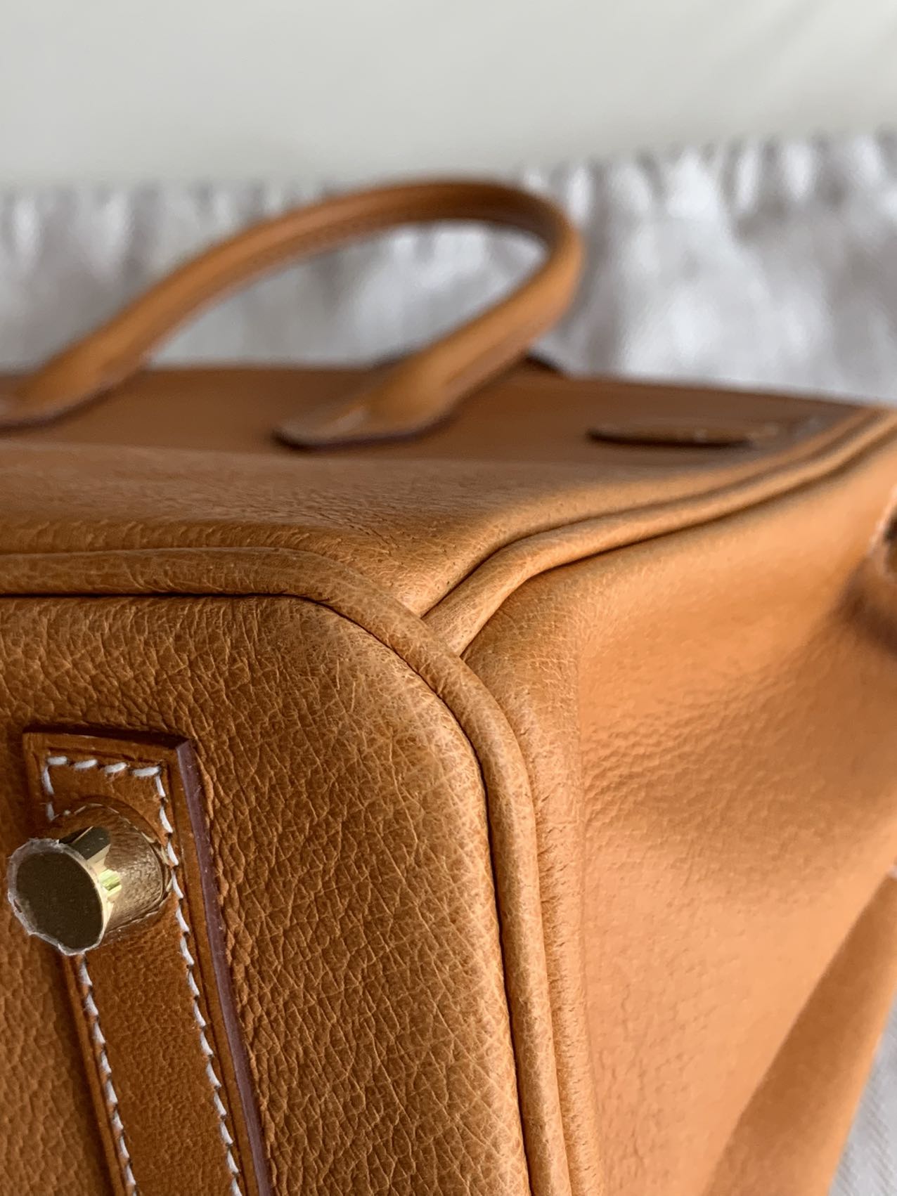 Pre-owned Certified Hermes Birkin 25 in 1H Toffee Peau Porc Pigskin with Golden Hardware, 2022, w/ Full Set