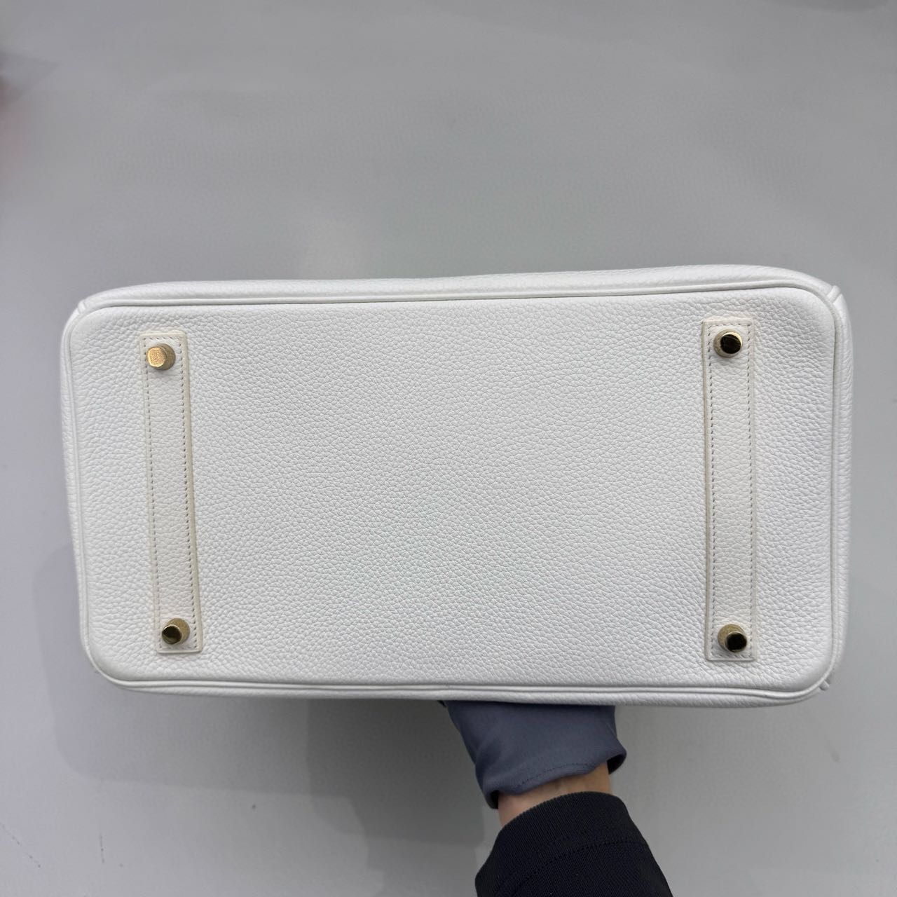 Pre-owned Certified Hermes Birkin 35 in Blanc Togo Leather with Golden Hardware, 2011, w/ lock & key, dust bag