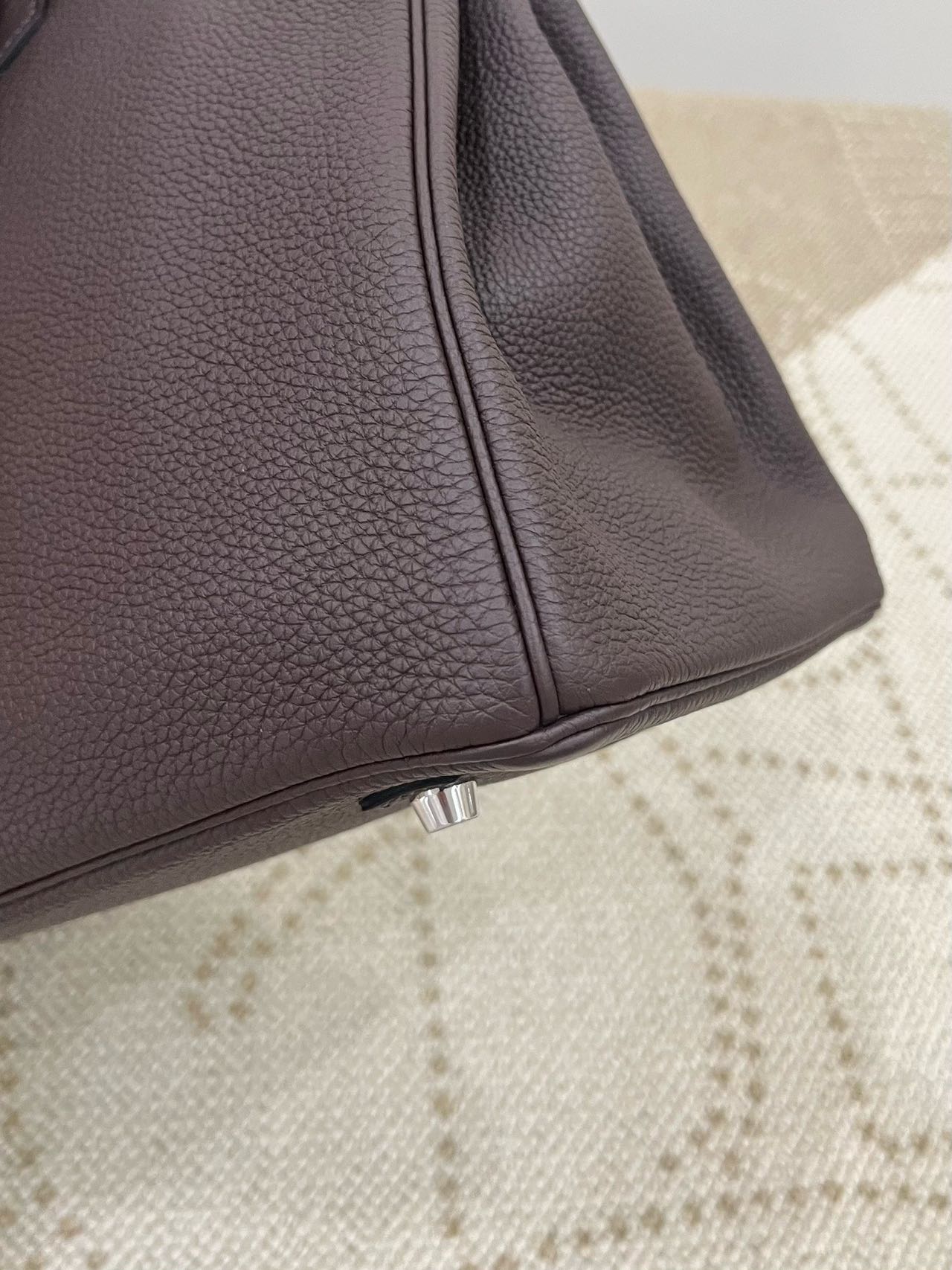 Pre-owned Certified Hermes Birkin 35 in Ebene Togo Leather with Silver Hardware, 2019, w/ full set