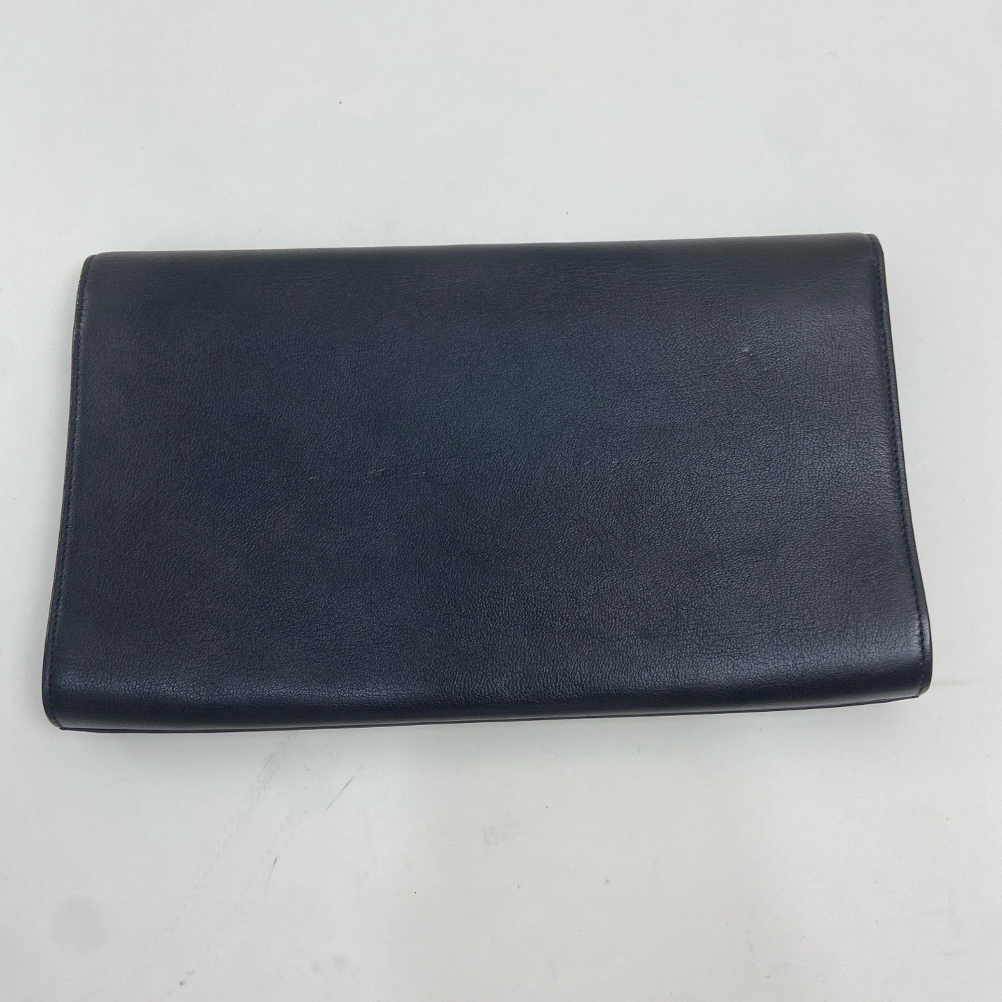 Pre-owned Certified YSL Saint Laurent Clutch in Black Calfskin, w/ dust bag