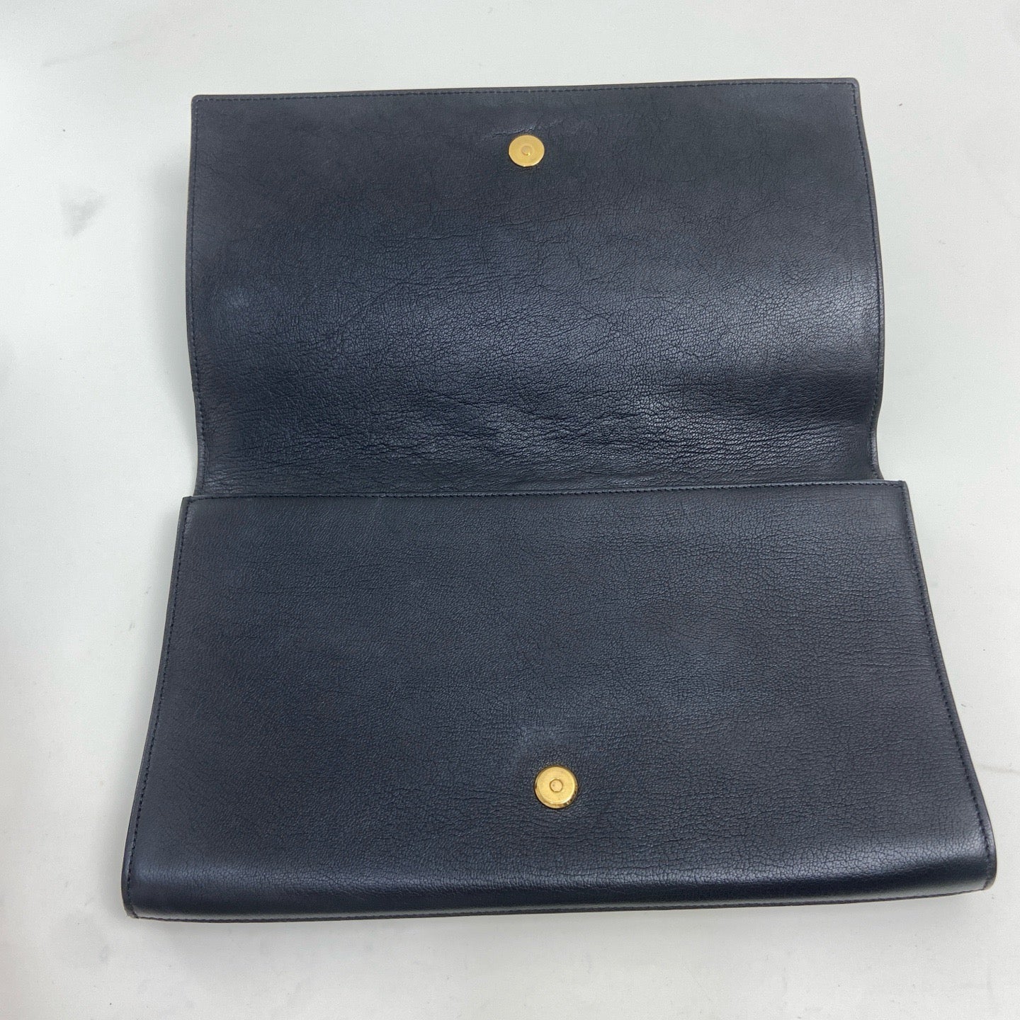 Pre-owned Certified YSL Saint Laurent Clutch in Black Calfskin, w/ dust bag