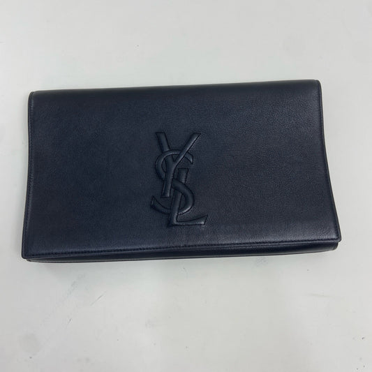 Pre-owned Certified YSL Saint Laurent Clutch in Black Calfskin, w/ dust bag
