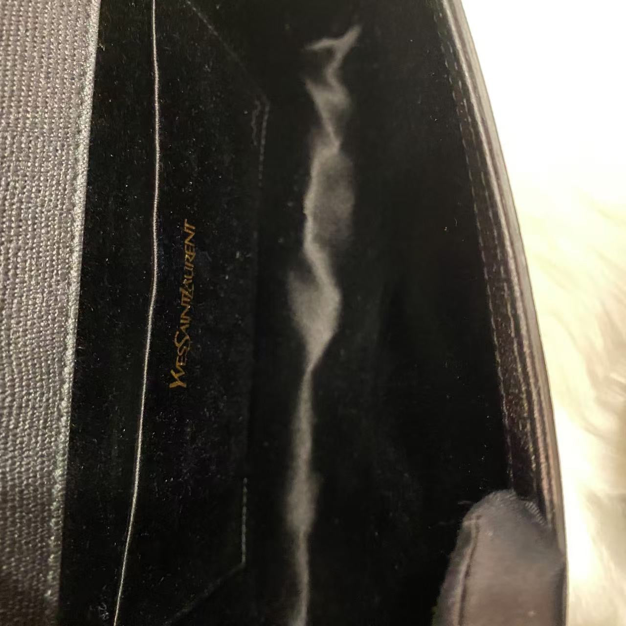 Pre-owned Certified YSL Saint Laurent Clutch in Black Calfskin with Golden Hardware, w/ dust bag