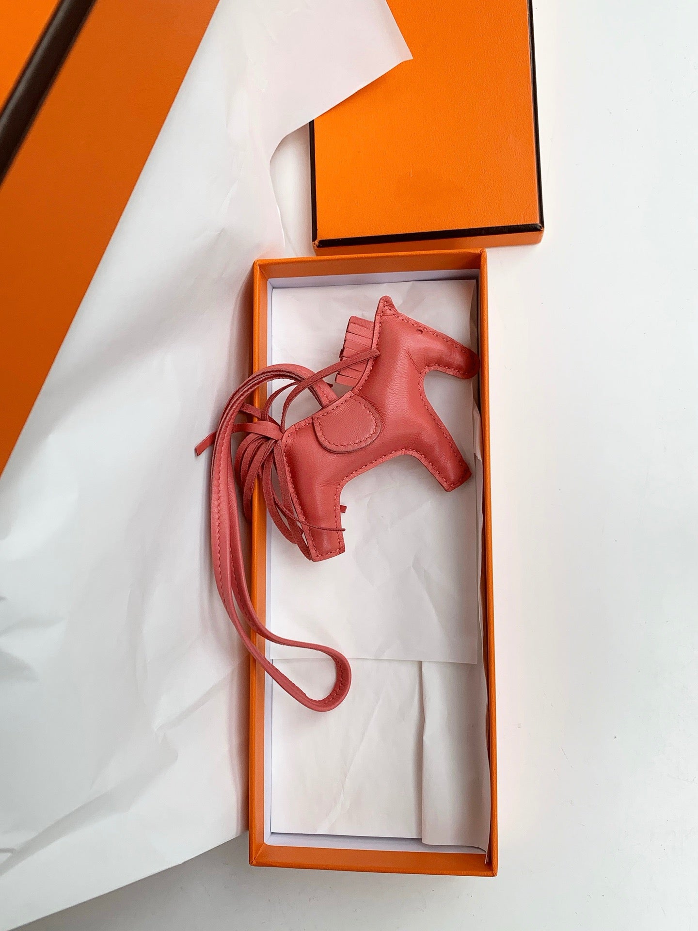 Pre-owned Hermes Rodeo Bag Charm Small All Pink, 2020 (Y), w/ box