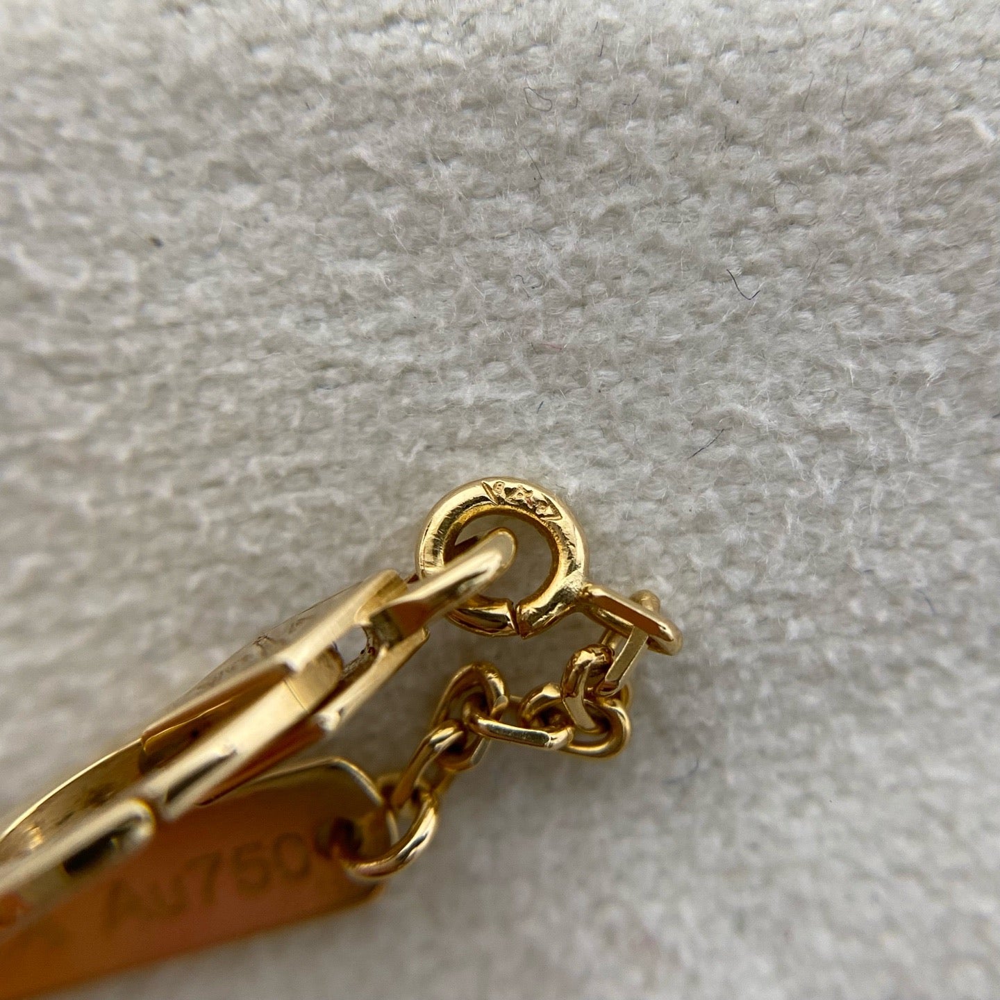 Pre-owned Certified VCA Van Cleef & Arpels Lucky Alhambra Butterfly Pendant Necklace, 18k Gold with Tiger Eye, 2017, w/ box