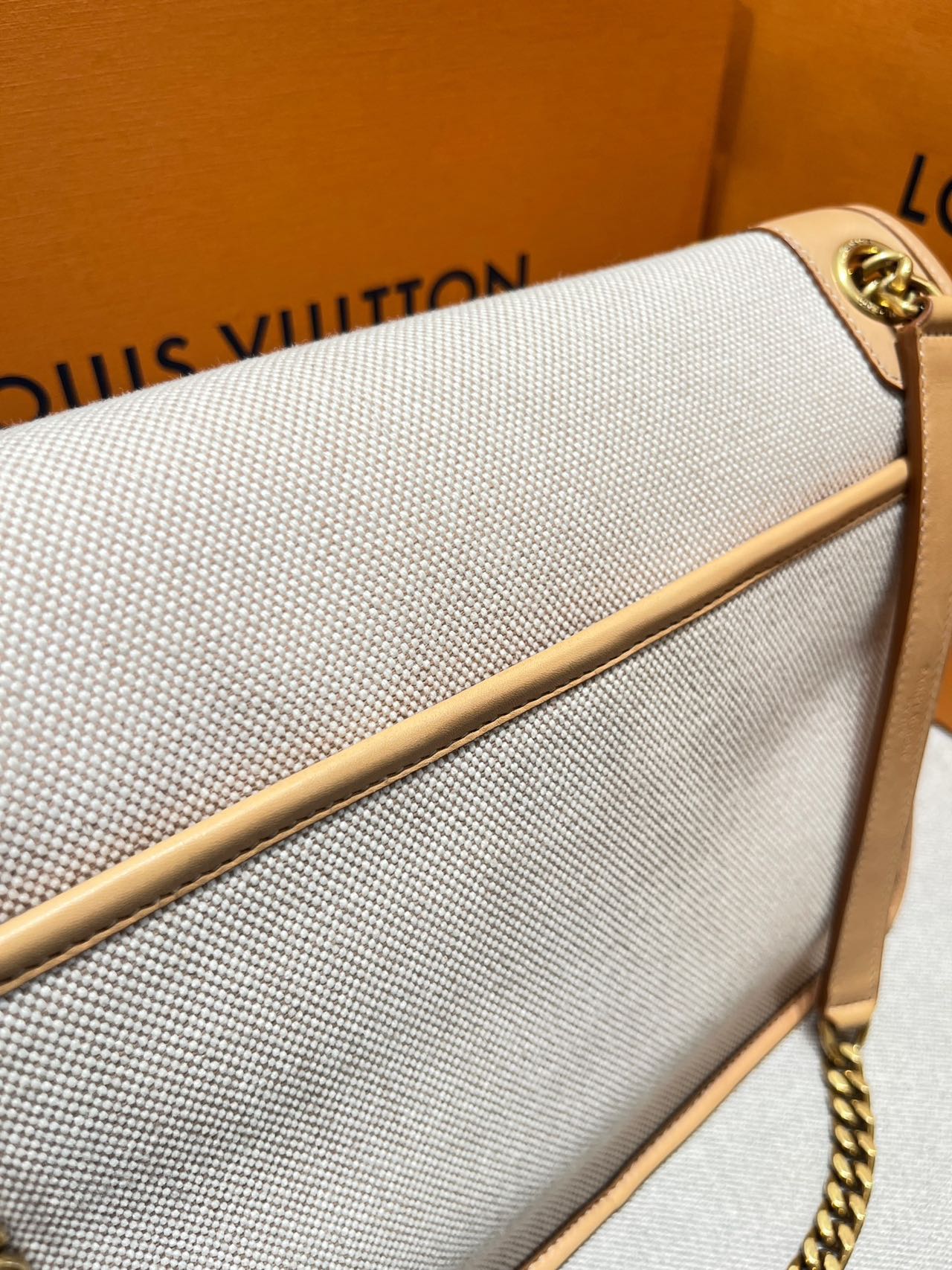 Pre-owned Certified Saint Laurent YSL Medium Niki Bag in Beige Canvas and Brown Leather with Golden Hardware
