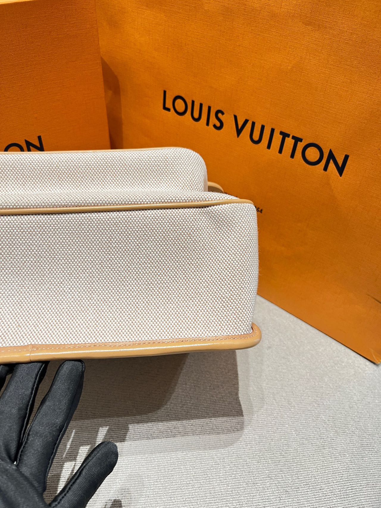 Pre-owned Certified Saint Laurent YSL Medium Niki Bag in Beige Canvas and Brown Leather with Golden Hardware