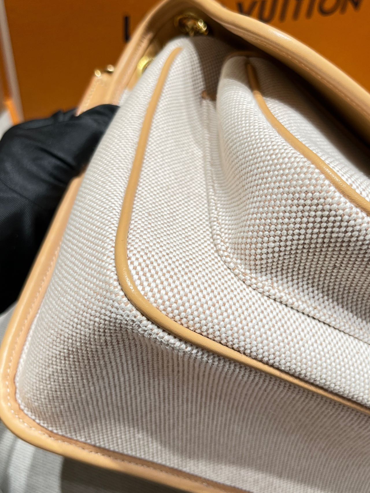 Pre-owned Certified Saint Laurent YSL Medium Niki Bag in Beige Canvas and Brown Leather with Golden Hardware