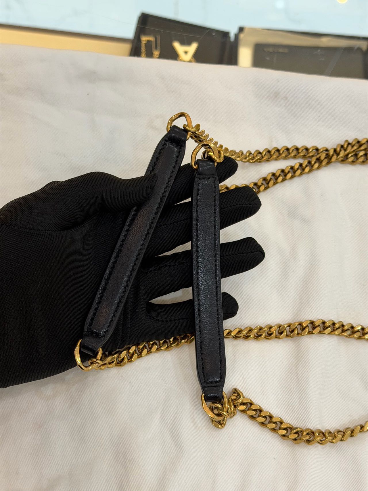 Pre-owned Certified YSL Saint Laurent Mini Puffer in Black Lambskin with Golden Hardware, 2025