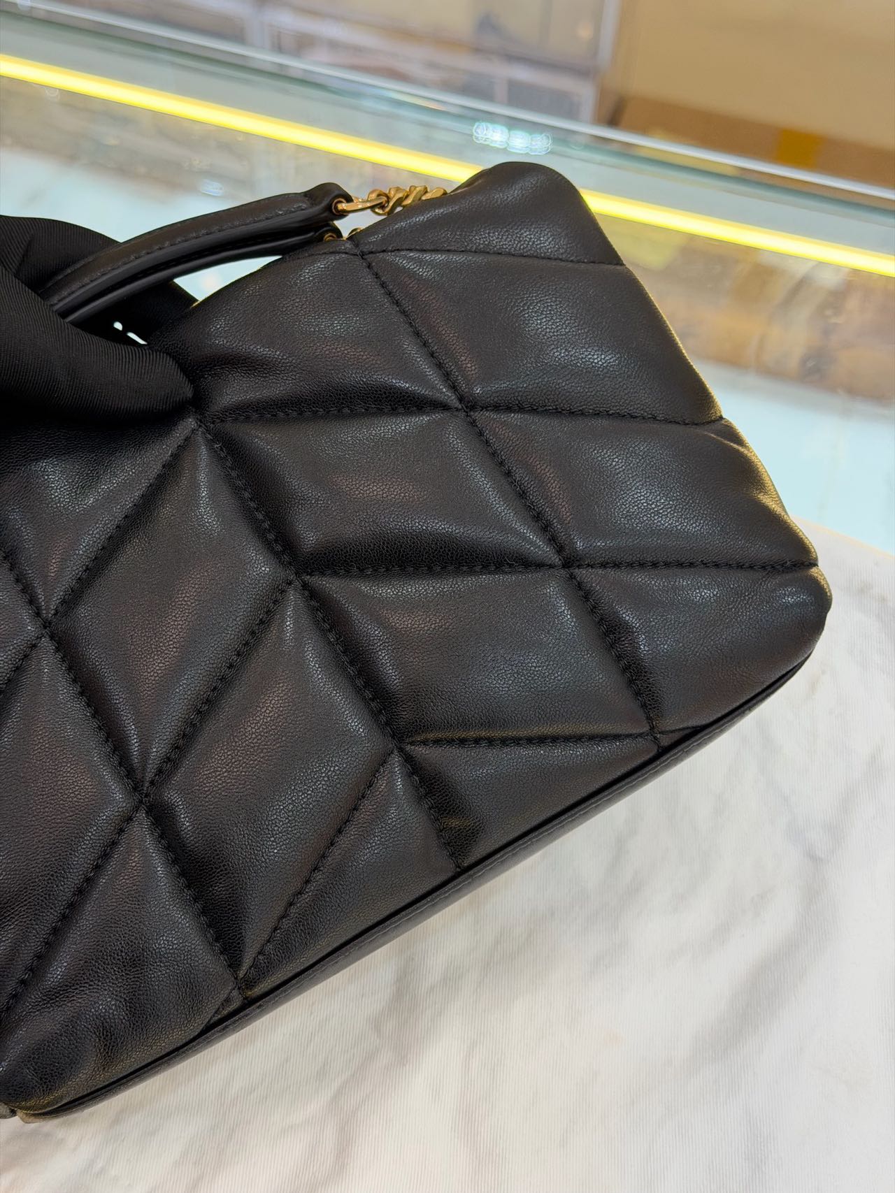 Pre-owned Certified YSL Saint Laurent Mini Puffer in Black Lambskin with Golden Hardware, 2025