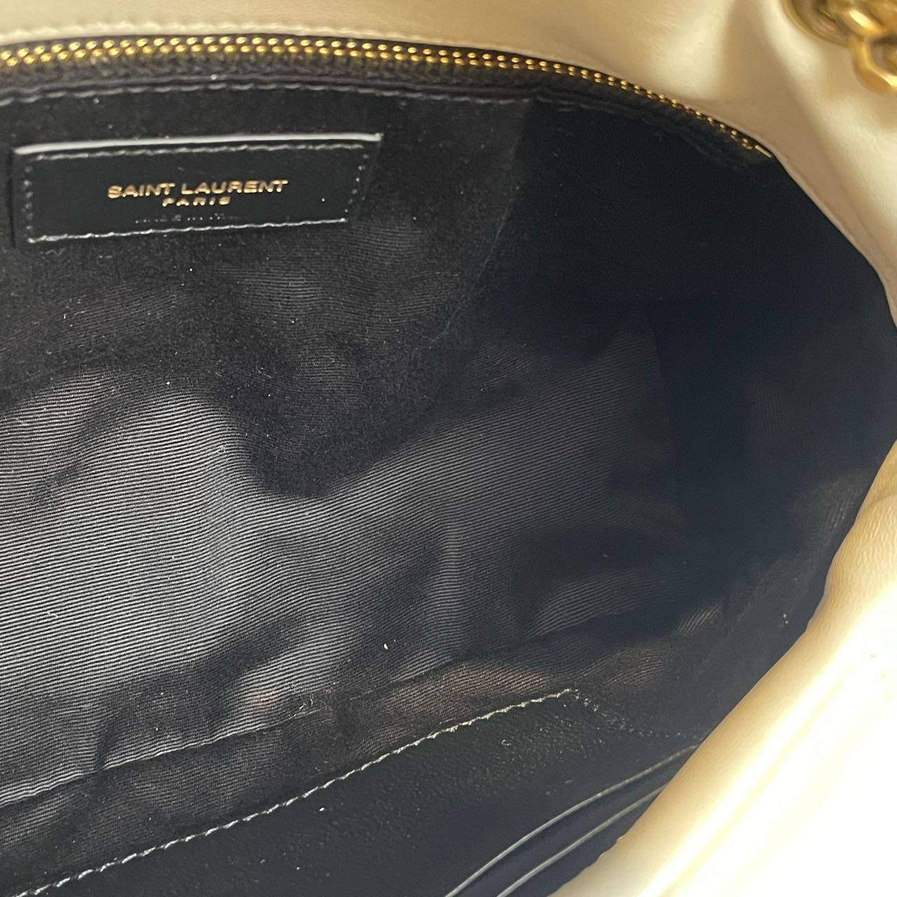 Pre-owned Certified YSL Saint Laurent Toy Puffer in White Lambskin with Golden Hardware, 2024, w/ dust bag