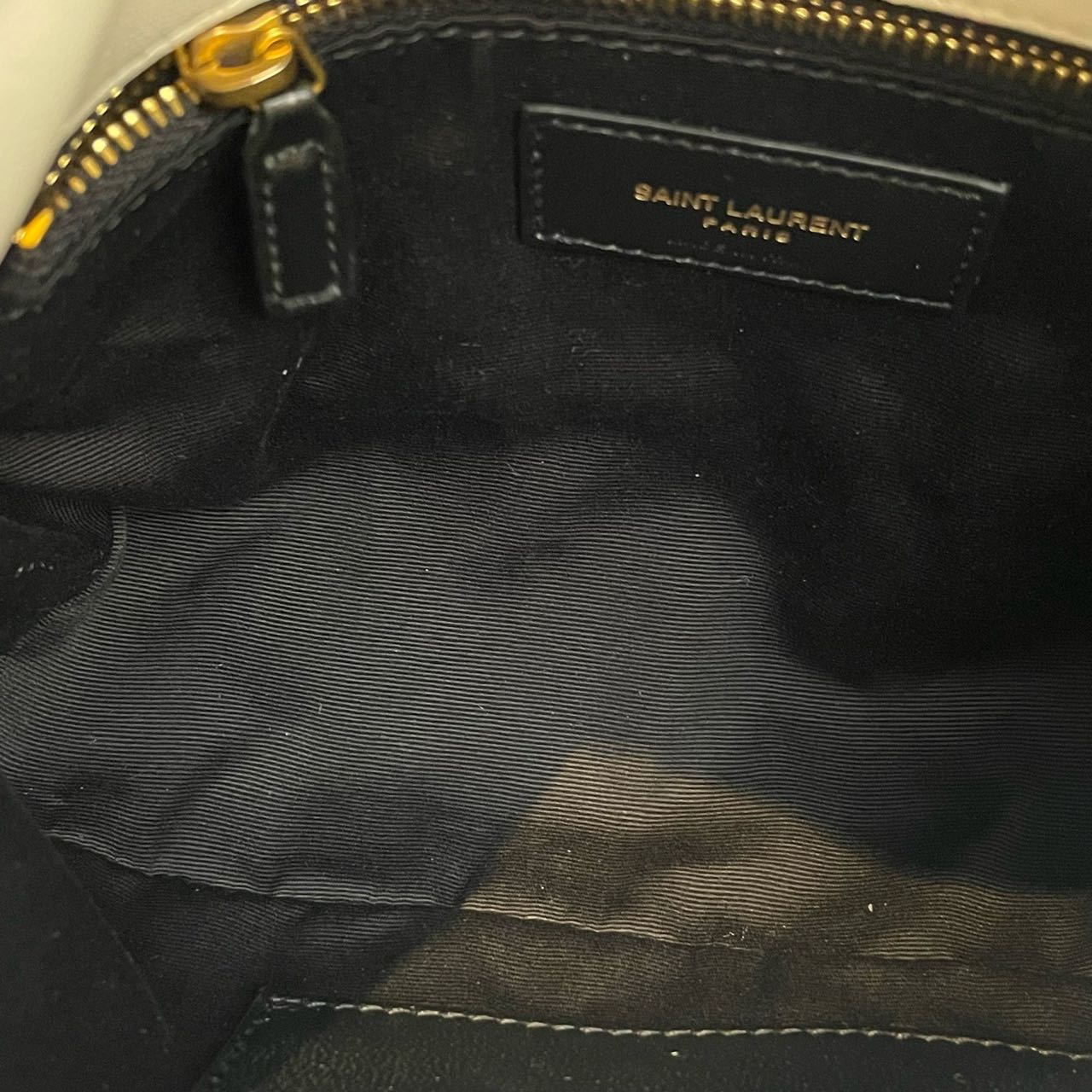 Pre-owned Certified YSL Saint Laurent Toy Puffer in White Lambskin with Golden Hardware, 2024, w/ dust bag