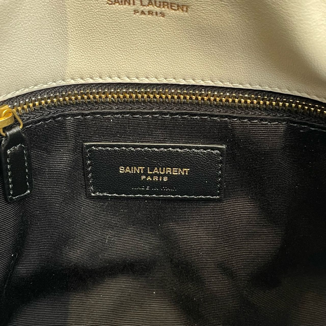 Pre-owned Certified YSL Saint Laurent Toy Puffer in White Lambskin with Golden Hardware, 2024, w/ dust bag